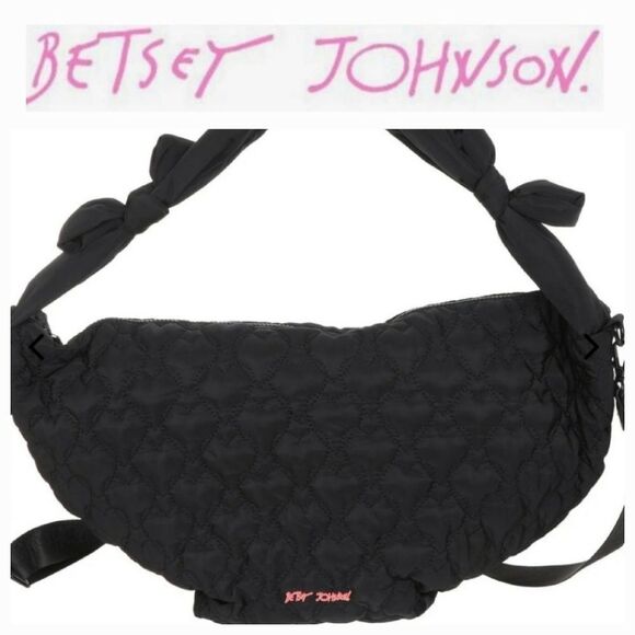 Betsey Johnson Heart Nylon Quilted Bag - Picture 1 of 8